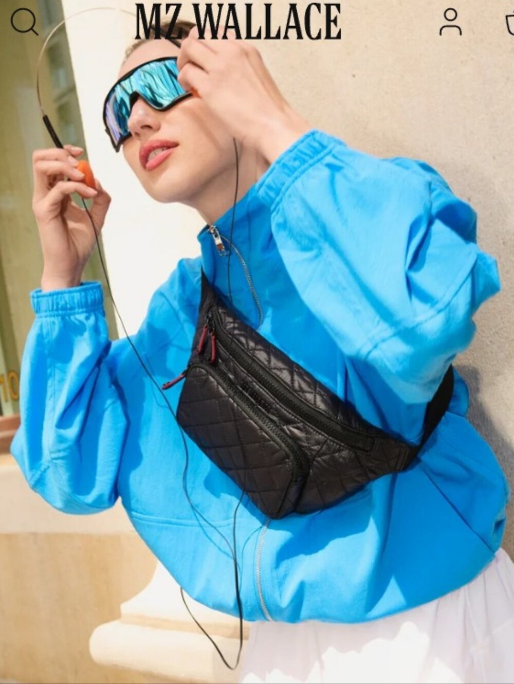 MZ Wallace Black METRO  Quilted Belt Bag